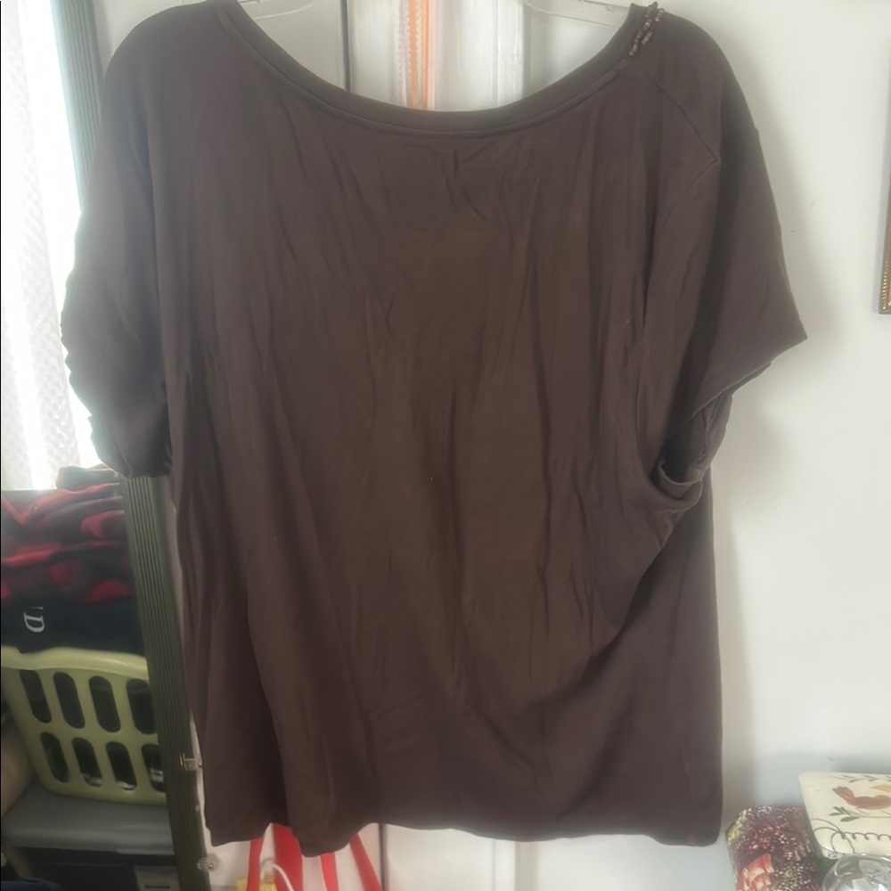 Context Brown Embellished Blouse - image 3